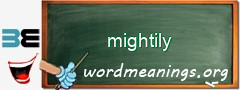 WordMeaning blackboard for mightily